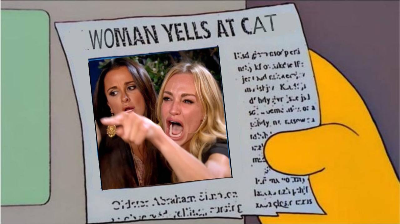 Classic Woman Yelling at Cat meme from the WYAC collection